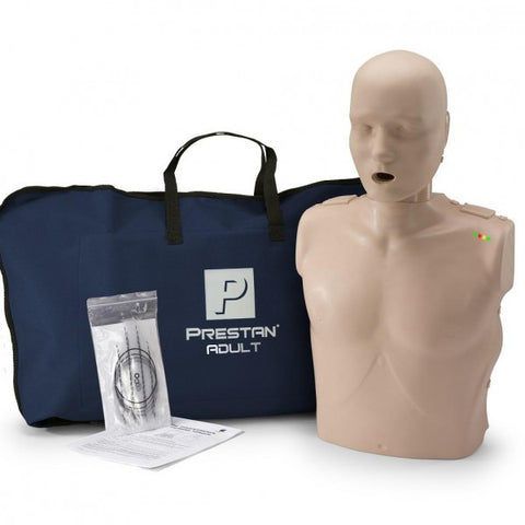 Prestan Professional Adult CPR-AED Training Manikin (with CPR Monitor) w/ 10 A/C lung bags and a nylon carrying case